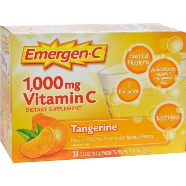 Alacer HG0350991 1000 mg Emergen-c Vitamin C Fizzy Drink Mix - Tangerine; 30 Packets, Alacer Corp, Mfr#: HG0350991
